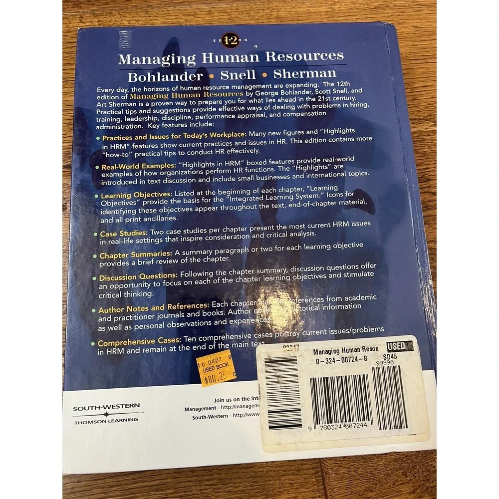 Managing Human Resources by Arthur Sherman and George W. Bohlander 12th edition.